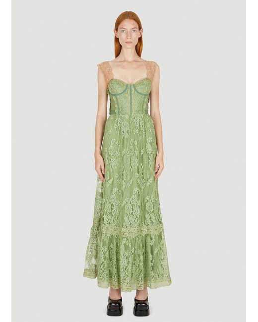 Gucci Green Floral Lace Gown