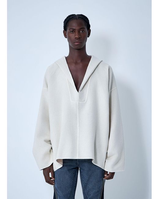 Rick Owens White Kaftan Sweater for men