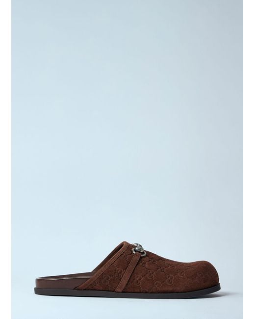 Gucci Multicolor Suede Horsebit Mules for men