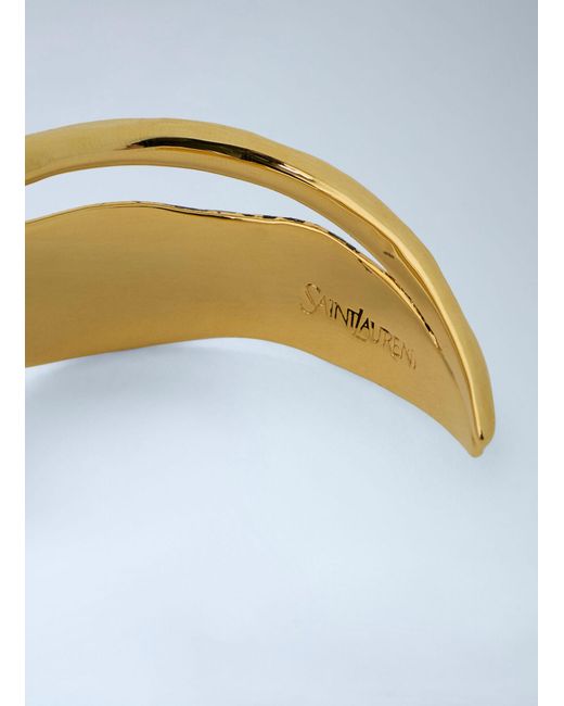 Saint Laurent Blue Textured Metal Bangle