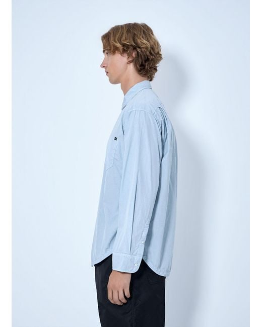 Prada Blue Cotton Poplin Shirt for men