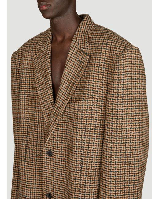 Balenciaga Natural Oversized Houndstooth Coat for men