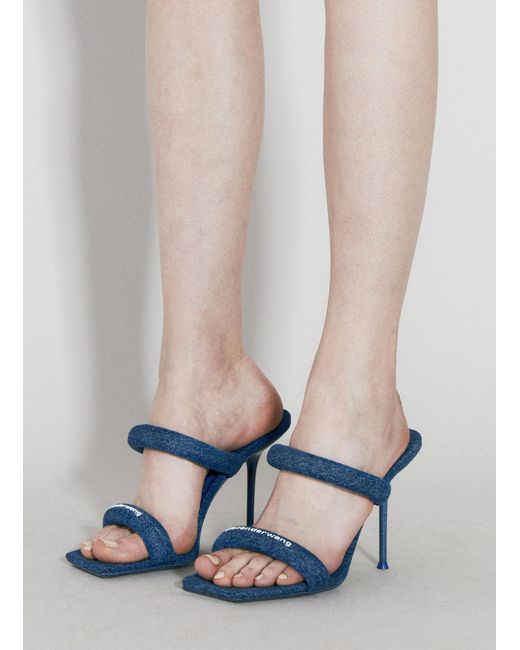 Alexander Wang Blue Julie Tubular Heeled Sandals