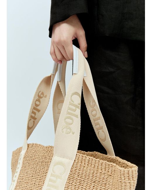 Chloé Natural Large Woody Basket Tote Bag