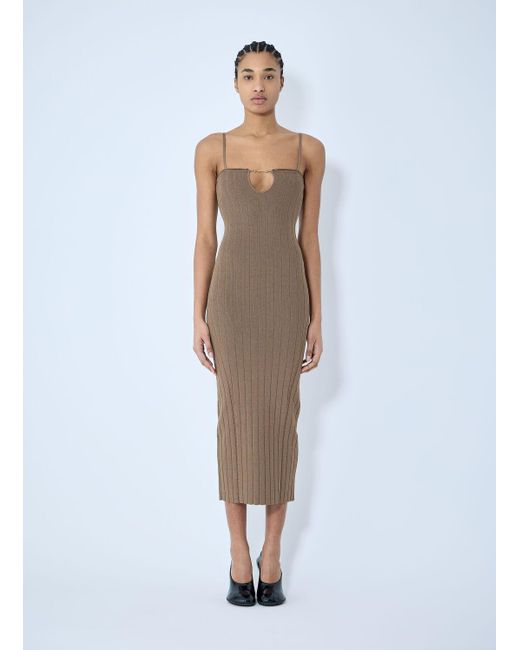 ワンピース LA ROBE SIERRA BRETELLES DRESS La Robe Sierra Bretelles midi dress in black - Jacquemus