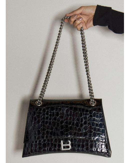 Balenciaga Black Medium Crush Chain Shoulder Bag