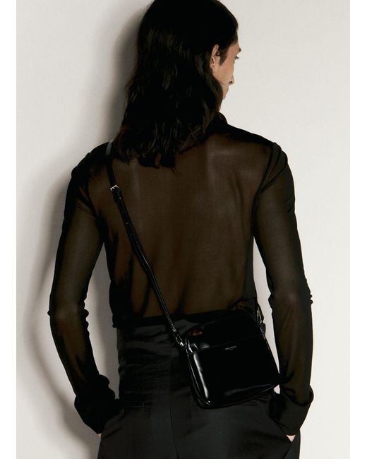 Saint Laurent Black Paris Mini Crossbody Bag for men
