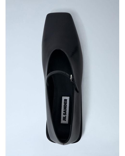 Jil Sander White Leather Flat Shoes