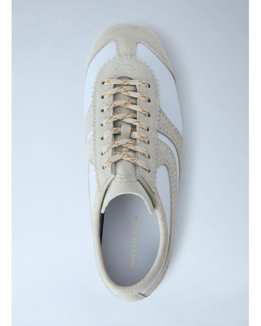 Dries Van Noten Blue Suede Panel Trainers