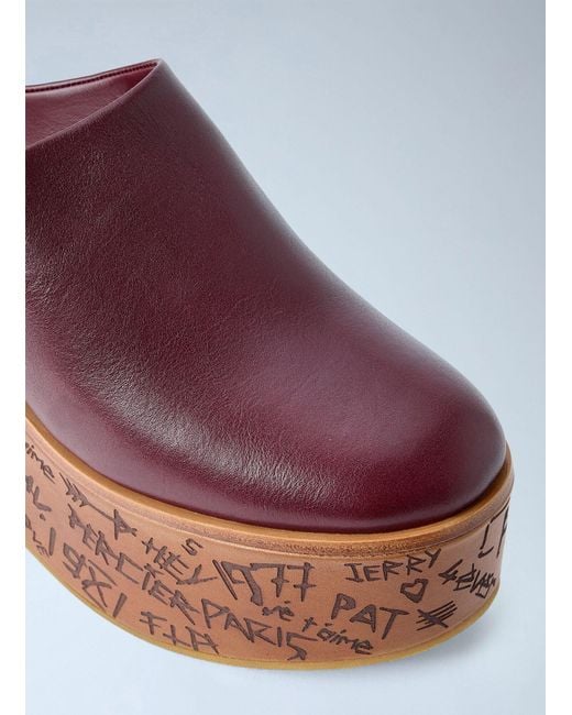 Chloé Red Maxime Wedge Mules