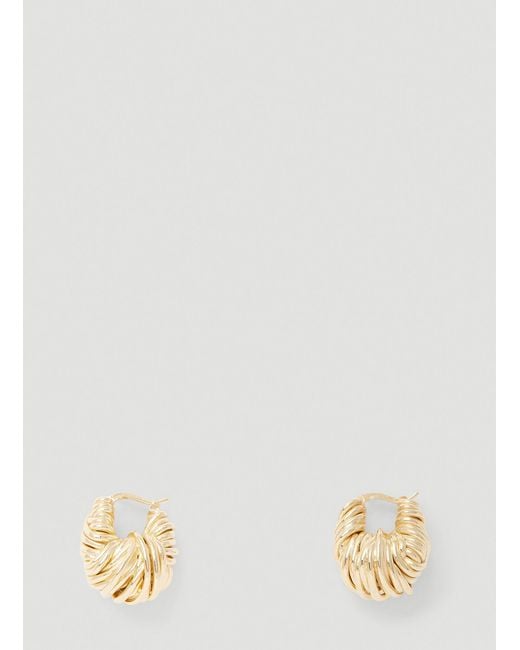 Bottega Veneta Natural Twisted Hoop Earrings