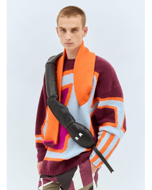 Walter Van Beirendonck Snake Leather Crossbody Bag in Red for Men