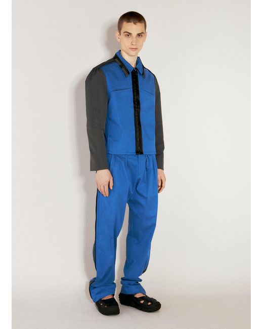 Kiko Kostadinov Blue Ugo Side Pants for men