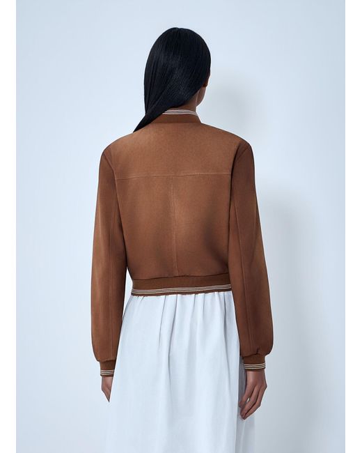 Miu Miu Brown Suede Bomber Jacket