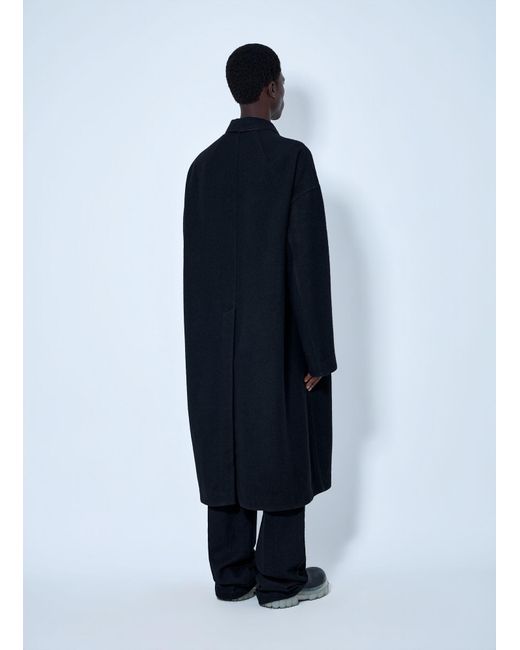 Rick Owens Blue Buttoned Brad Coat for men