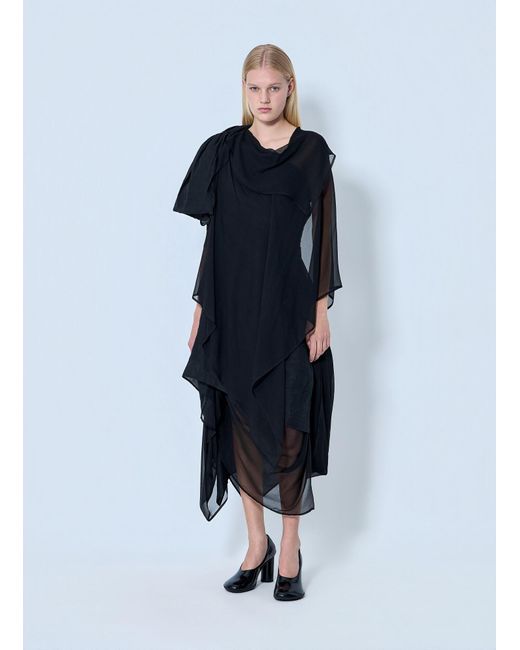 Yohji Yamamoto Blue Asymmetric Layered Dress
