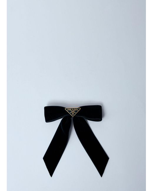 Prada Velvet Hair Clip in Black | Lyst Canada