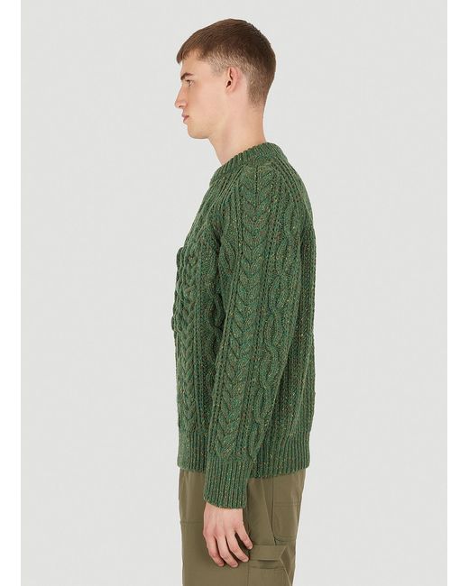 Sky High Farm Green Cable Knit Sweater for men