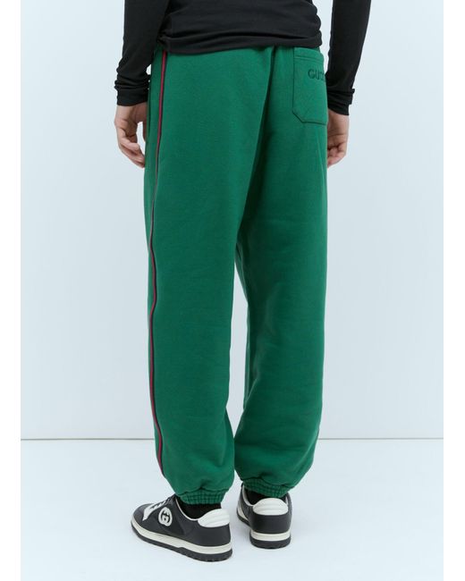 Gucci Green Web Track Pants for men