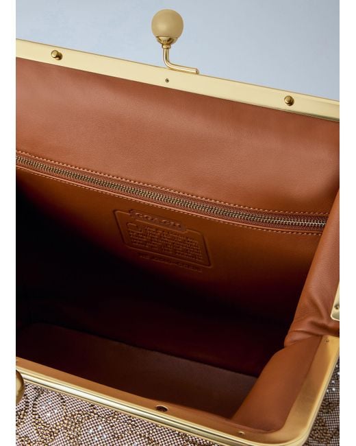 COACH Blue Large Kisslock Frame Bag