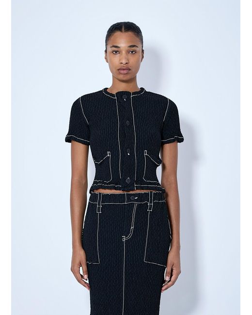 Issey Miyake Blue Wavelet Ensemble Cardigan