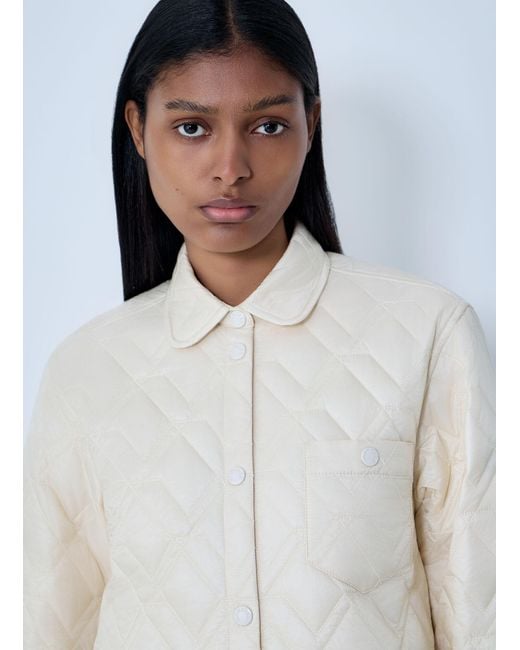 Moncler White Logo Motif Quilted Jacket