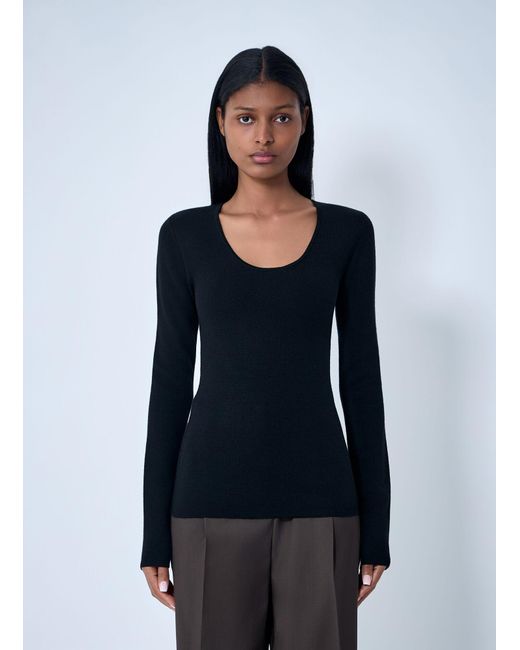 Totême Black Merino Knit Sweater