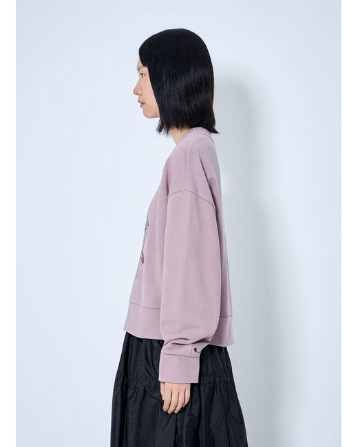 Moncler Purple Logo Embroidered Sweatshirt