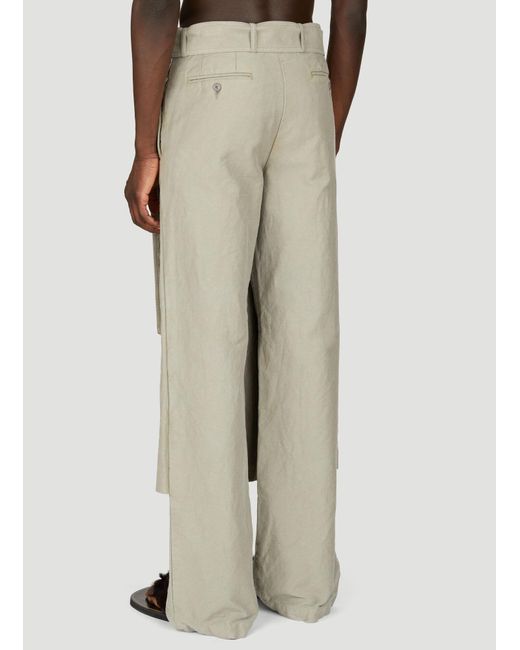 Dries Van Noten Natural Tailored Wrap-around Pants for men