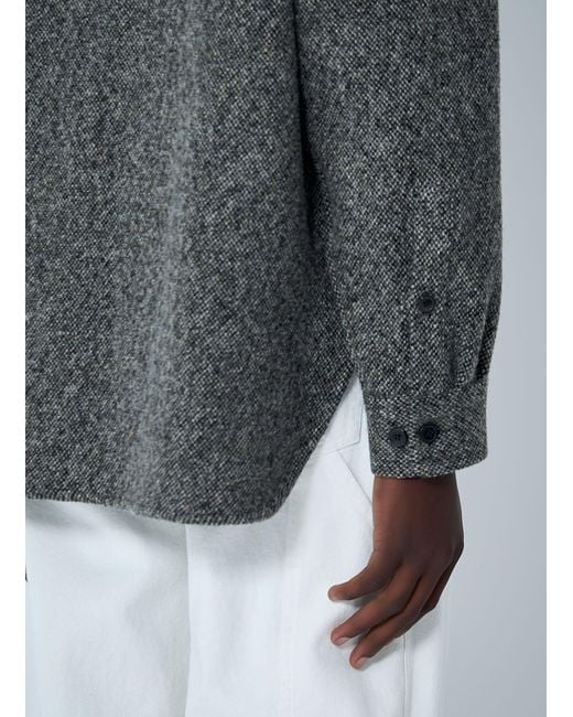 Dries Van Noten Gray Herringbone Zip Jacket for men