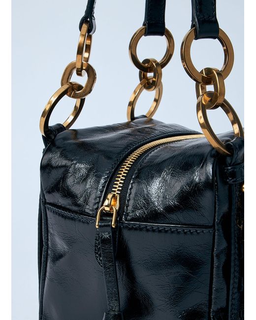 Prada Blue Mini Dangle Leather Handbag