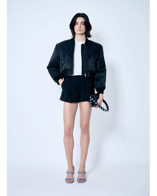 Alexander Wang Blue High Rise Pleated Shorts