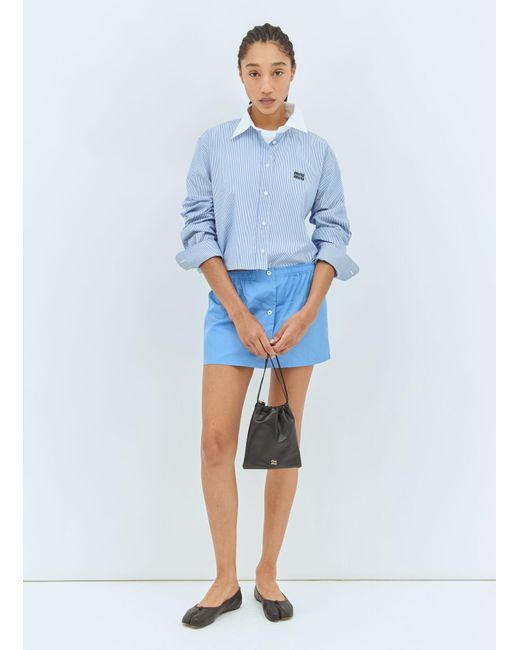 Miu Miu Blue Nappa Leather Pouch