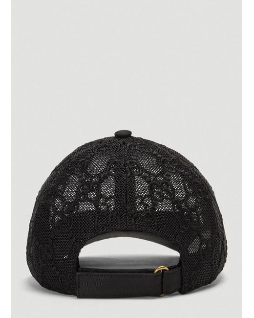 Gucci GG Embroidered Cotton Lace Baseball Cap in Black | Lyst display picture 1