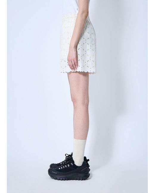 Moncler White Logo Patch Shorts