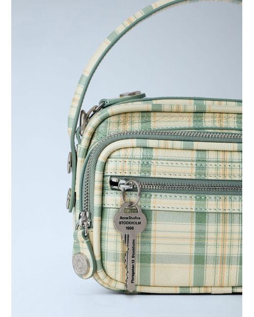 Acne Blue Camero Kit Check Handbag