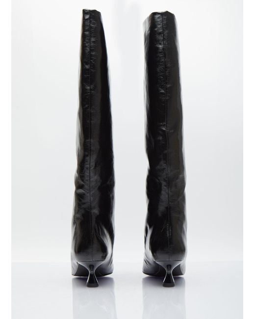 Ganni Black Soft Slouchy High Shaft Boots