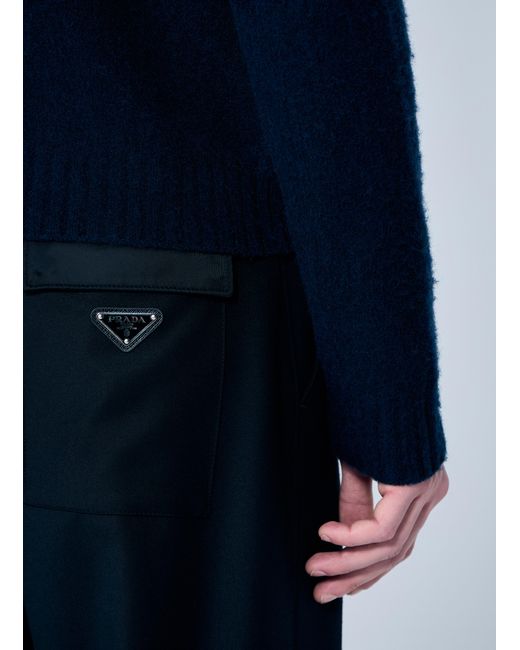 Prada Blue Wool Cardigan for men