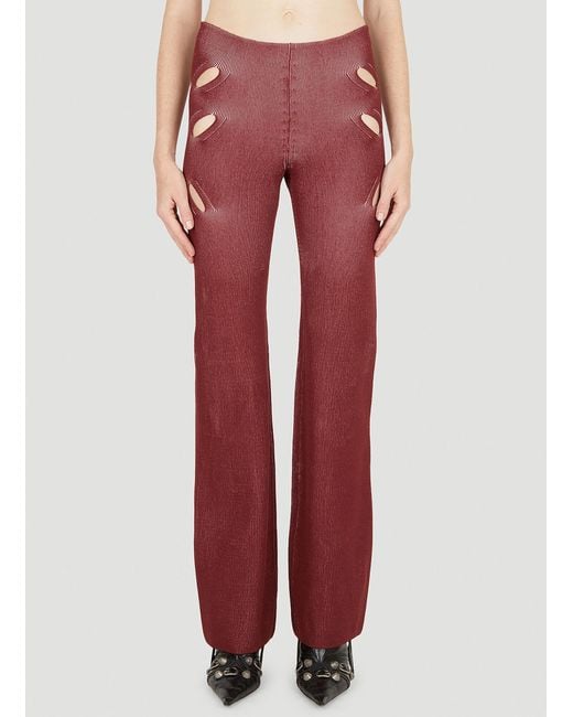 Dion Lee Red Lock Slit Pants