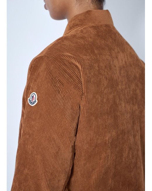 Moncler Blue Blageon Corduroy Reversible Down Jacket
