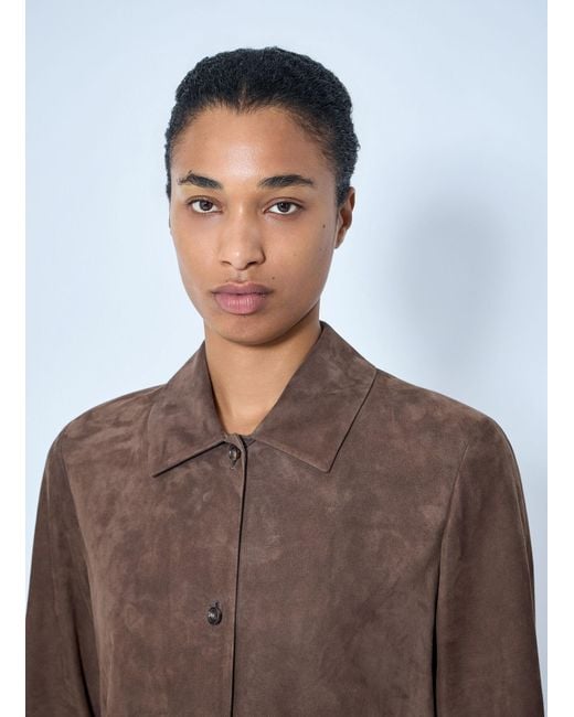 Max Mara Brown Suede Shirt Jacket