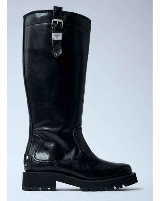 Ganni Black Studs High Boots