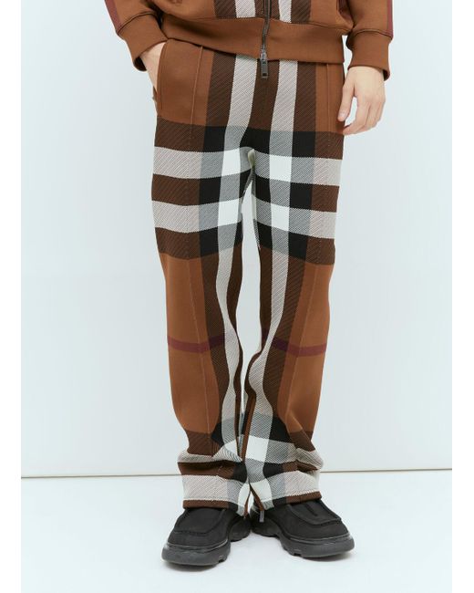 Burberry Brown Check Track Pants for men