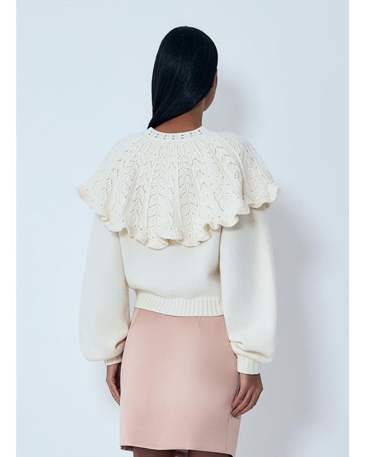 Chloé White Wool-And-Cashmere-Blend Cardigan