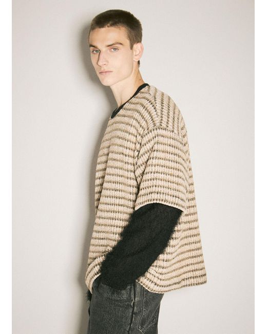 Song For The Mute Natural Double-Layered Sleeves Sweater for men