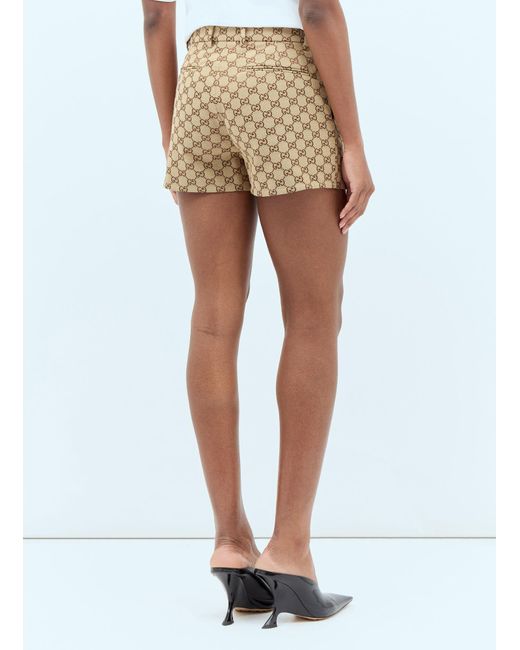 Gucci Natural Gg Canvas Shorts