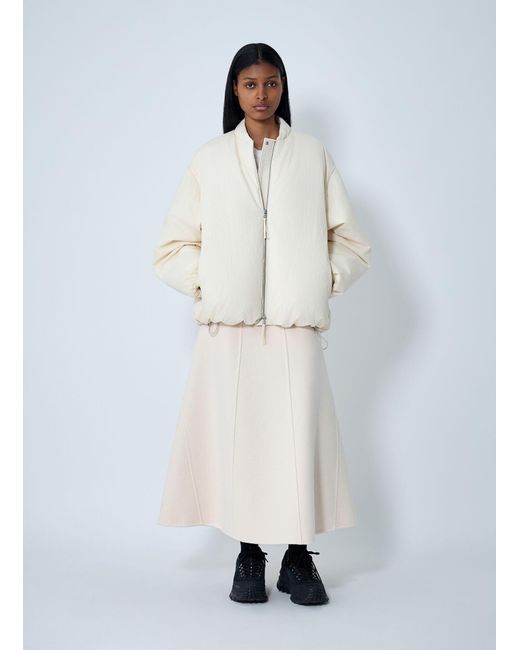 Moncler + Jil Sander White Panelled Wool-Blend Maxi Skirt