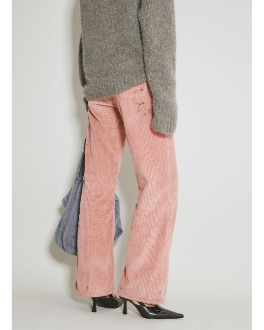 Our Legacy Boot Cut Corduroy Pants in Pink Lyst