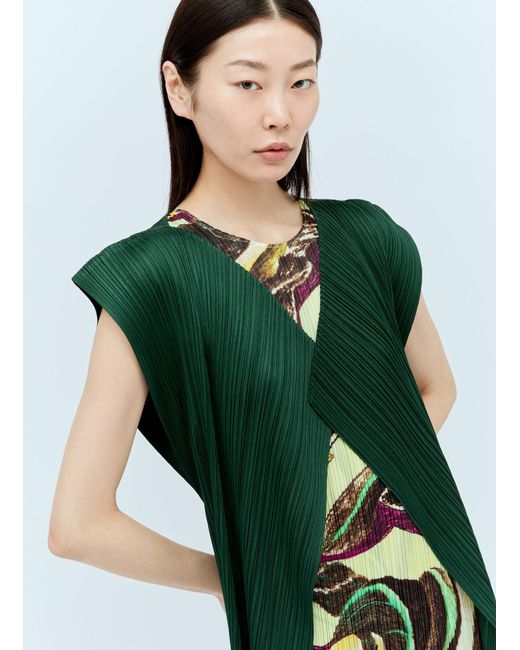 Pleats Please Issey Miyake Green Monthly Colors: March Vest