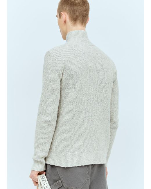 J.W. Anderson Gray Boucle Henley Sweater for men